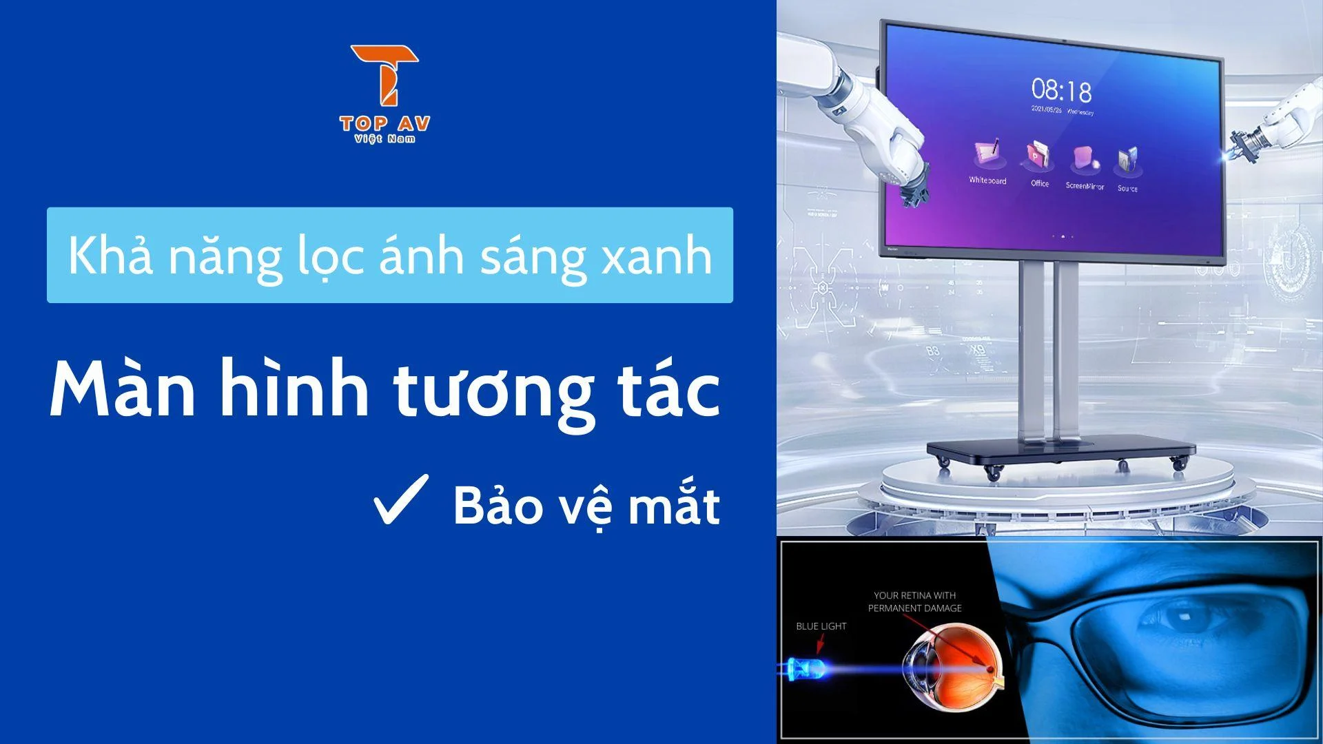 Sử Dụng Màn Hình Tương Tác Lâu Dài Không Hại Cho Mắt